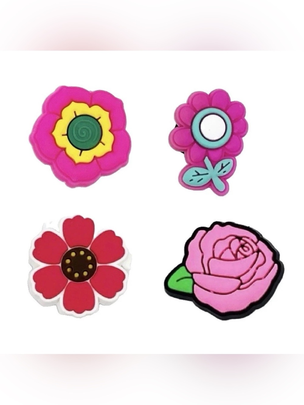 4 Pieces Flower Shoe Charms For Croc Shoes